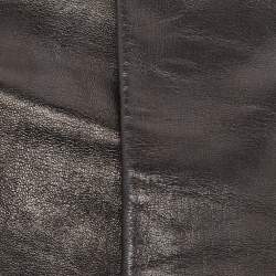 Pre Owned Dolce & Gabbana Black Leather Glove Hem Bandeau Scarf