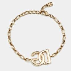 Pre Owned Dolce & Gabbana  DG Gold Tone Bracelet
