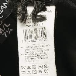 Pre Owned Dolce & Gabbana Black Lace and Cotton Bucket Hat M