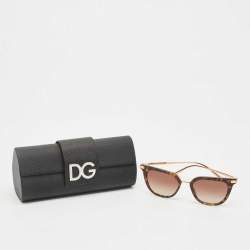 Pre Owned Dolce & Gabbana Tortoise Brown Gradient DG4363 Butterfly Sunglasses