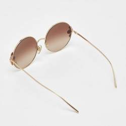 Pre Owned Dolce & Gabbana Brown Gradient DG2252-H Pearl Embellished Round Sunglasses