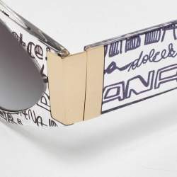 Pre Owned Dolce & Gabbana Grey Gradient 4396 F Printed Frame Cat Eye Sunglasses
