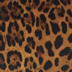 Pre Owned Dolce & Gabbana Brown Leopard Print Coated Canvas Ipad Case