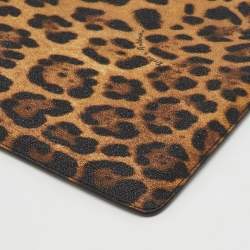 Pre Owned Dolce & Gabbana Brown Leopard Print Coated Canvas Ipad Case