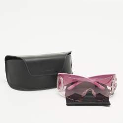 Pre Owned Dolce & Gabbana Pink DG Crystals Shield Sunglasses