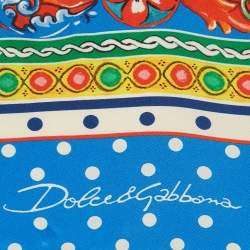 Pre Owned Dolce & Gabbana Multicolor Carretto Print Satin Scarf 