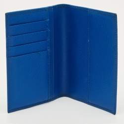 Pre Owned Dolce & Gabbana Blue Leather DG Crystals Bifold Passport Holder