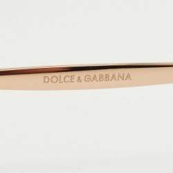 Pre Owned Dolce and Gabbana Rose Gold Gradient DG2170 B Crystals Round Sunglasses