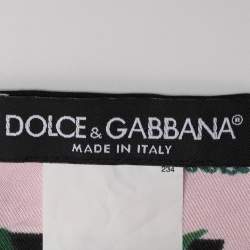 Pre Owned Dolce & Gabbana Red/Pink Printed Silk Handkerchief