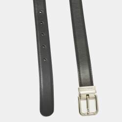 Pre Owned Dolce & Gabbana Black Leather Cut to Size Buckle Belt
