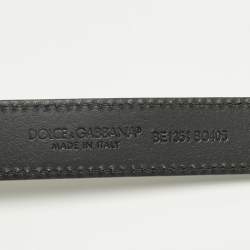 Pre Owned Dolce & Gabbana Black Leather Cut to Size Buckle Belt