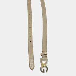 مملوكة مسبقًا حزام خصر دولتشي أند غابانا شعار DG جلد رمادي 95 سم