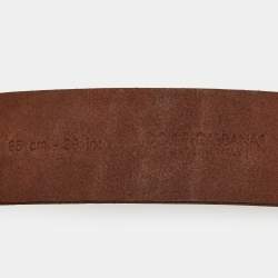 Pre Owned Dolce & Gabbana DG Baroque Logo 95CM Belt Brown Leather