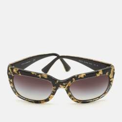 مملوكة مسبقًا Dolce & Gabbana Black/Gold Gradient DG 4197 Square Sunglasses