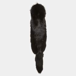 Pre Owned Dolce & Gabbana Black Fox Fur Neck Wrap Warmer Scarf