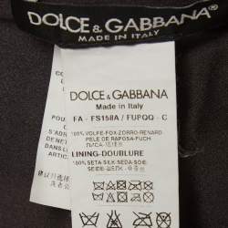 Pre Owned Dolce & Gabbana Black Fox Fur Neck Wrap Warmer Scarf