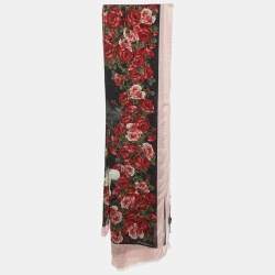 Pre Owned Dolce & Gabbana Multicolor Floral Print Fabric Scarf