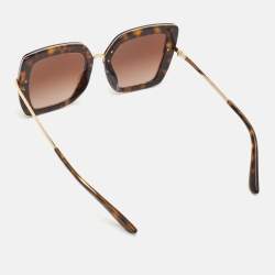 Pre Owned نظارة شمسية دولتشي أند غابانا متدرجة بنية قشرة السلحفاة أسيتات نغمة ذهبية