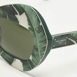 Pre Owned نظارة شمسية دولتشي أند غابانا خضراء DG 4290 بانانا ليف باترفلاي