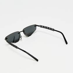 Pre Owned Dolce & Gabbana Black DG2301 Logo Cat Eye Sunglasses
