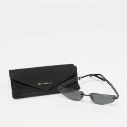 Pre Owned Dolce & Gabbana Black DG2301 Logo Cat Eye Sunglasses