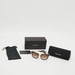 Pre Owned Dolce & Gabbana Tortoise Brown Gradient DG4269 Butterfly Sunglasses
