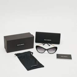 Pre Owned Dolce & Gabbana Black Gradient DG 4307 B Crystal Cat Eye Sunglasses