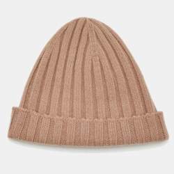 مملوكة مسبقًا Dolce & Gabbana Beige Rib Knit Beanie One Size 