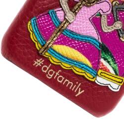 Dolce & Gabbana Red Leather Embellished #dgfamily Patch Iphone 6 Case