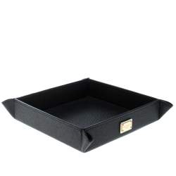 مملوكة مسبقًا Dolce & Gabbana Black Leather Accessories Tray Plate  