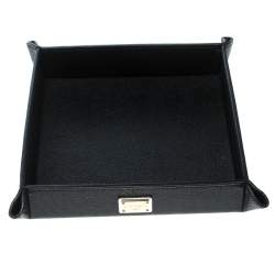 مملوكة مسبقًا Dolce & Gabbana Black Leather Accessories Tray Plate  