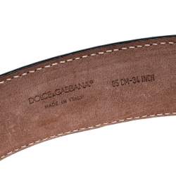 Pre Owned حزام دولتشي آند غابانا جلد أسود لامع مقاس 85سم