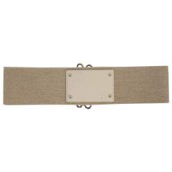 مملوكة مسبقًا Dolce & Gabbana Beige Canvas and Leather Elastic Waist Belt 90CM