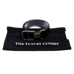 Pre Owned D&G Black Calfhair Logo Buckle Belt 75CM
