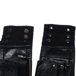 مملوكة مسبقًا Dolce & Gabbana Black Leather Multi Pocket Elastic Belt