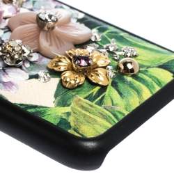 Pre Owned Dolce & Gabbana Multicolor Floral Embellished Leather iPhone 7 Case