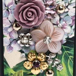 Pre Owned Dolce & Gabbana Multicolor Floral Embellished Leather iPhone 7 Case