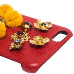 مملوكة مسبقًا حافظة ايفون 6 دولتشي أند غابانا جلد مزخرف صفراء مسطردة/ حمراء