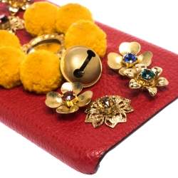 مملوكة مسبقًا حافظة ايفون 6 دولتشي أند غابانا جلد مزخرف صفراء مسطردة/ حمراء