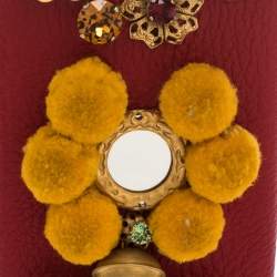 مملوكة مسبقًا حافظة ايفون 6 دولتشي أند غابانا جلد مزخرف صفراء مسطردة/ حمراء