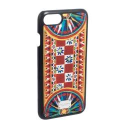 Pre Owned حافظة آيفون 7 دولتشي آند غابانا جلد مطبوعة متعددة الألوان