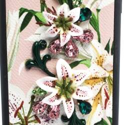 مملوكة مسبقًا جراب ايفون اكس دولتشي أند غابانا مزخرف جلد طباعة زهور متعدد الألوان 