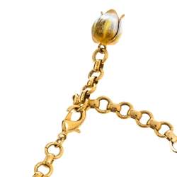 Pre Owned قلادة دولتشي آند غابانا إيناميل وكريستال ومعدن ذهبي متعددة الألوان