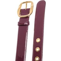 Pre Owned حزام دولتشي آند غابانا جلد عنابي لامع 85 سم