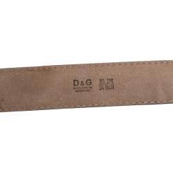 Pre Owned حزام دولتشي آند غابانا جلد عنابي لامع 85 سم