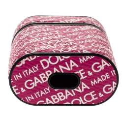 Pre Owned حافظة إير بودز دولشي أند غابانا فوشيا/ أبيض مطبوعة