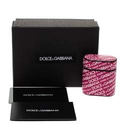 Pre Owned حافظة إير بودز دولشي أند غابانا فوشيا/ أبيض مطبوعة