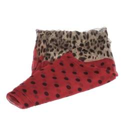 مملوكة مسبقًا Dolce & Gabbana Red & Black Polka Dot Crinkled Chiffon Scarf