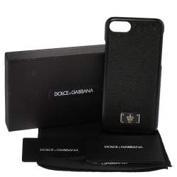 مملوكة مسبقًا جراب آيفون 7 دولتشي آند غابانا جلد أسود