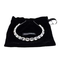 Dolce & Gabbana Crystal Embellished Silver Tone Headband